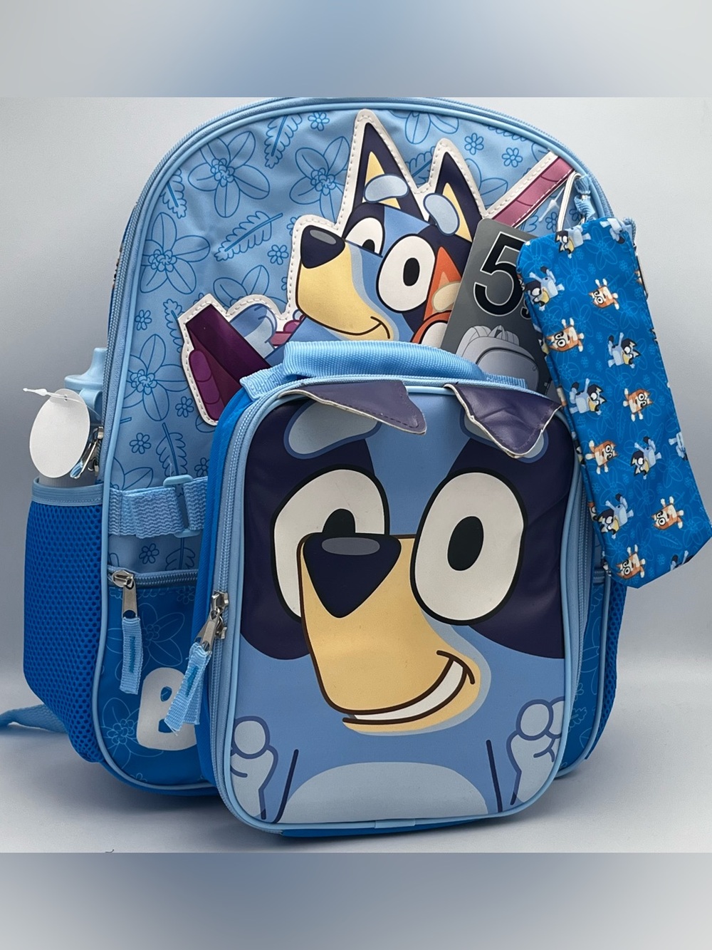Bluey Kids 5 Piece Backpack, Lunch Bag, Set